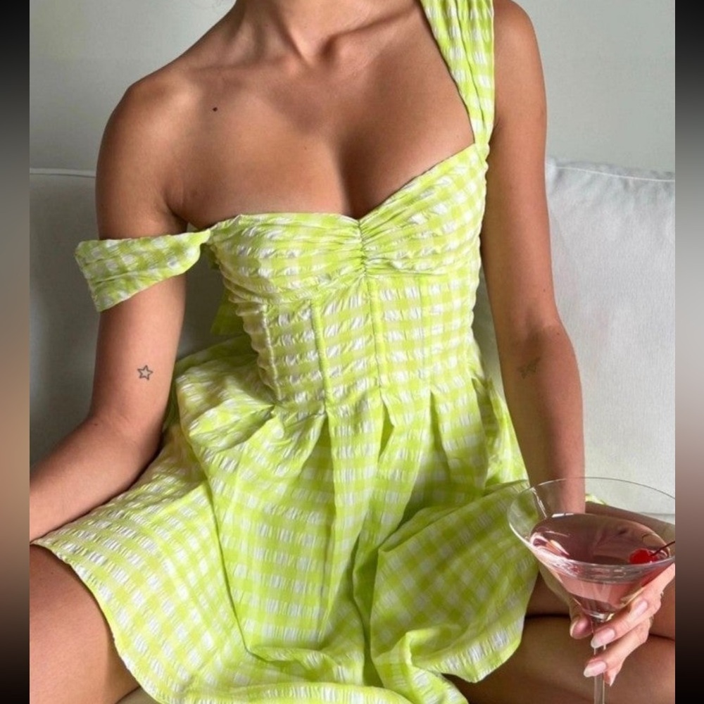 For love & lemons August Green gingham
